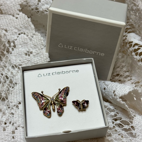 NIB Liz Claiborne Butterfly Pin Set - Picture 4 of 6